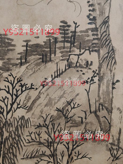 編號W22 純手工三尺王時敏山水，攝材料:宣紙裝裱:167cm 古玩書畫字畫