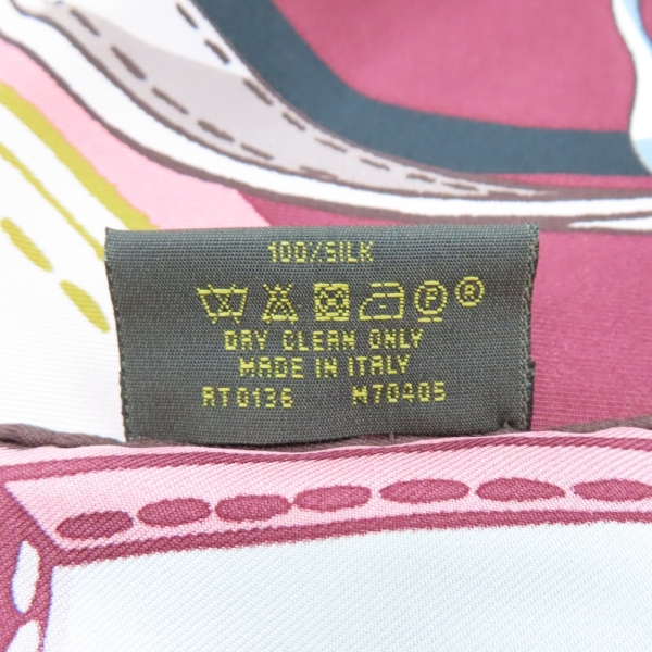 LOUIS VUITTON LV 路易威登酒紅色絲綢方巾90x90 【二手名牌BRAND OFF