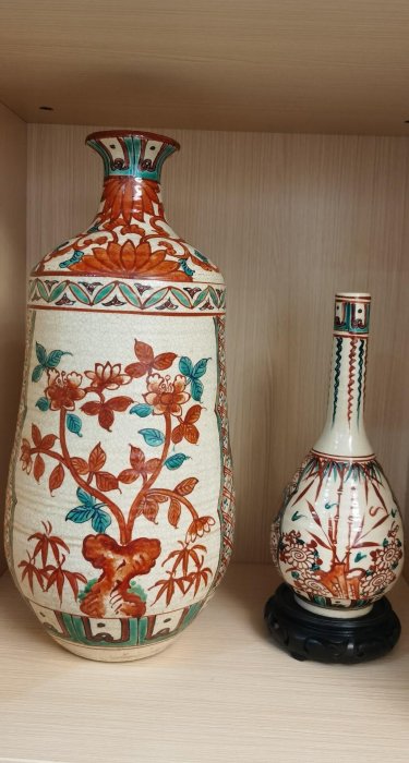 嚴選日本江戶時期青木木米初代作品，200年古董花瓶，底部手寫“木米造
