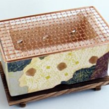 日本製】日本長角飛騨桌上型日式飛驒珪藻土炭火烤爐燒烤個人方型