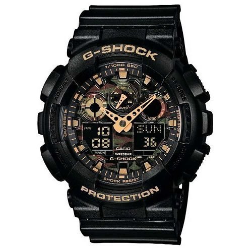 G-SHOCK 超人氣新叢林迷彩軍事雙顯錶(GA-100CF-1A9)-52mm 限量到