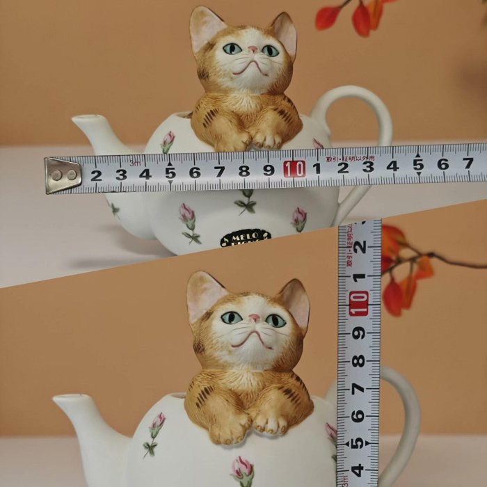嚴選日本回流Sankyo 茶壺八音盒小貓咪栩栩如生全品無包裝14x11cm