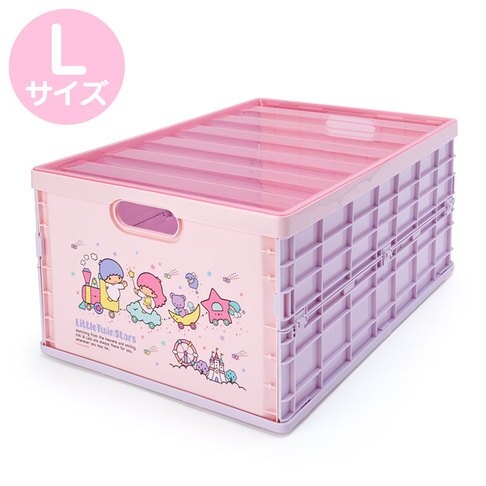 【震撼精品百貨】雙子星小天使 Little Twin Stars KiKi&LaLa~雙子星 透明蓋折疊收納箱 塑膠收納箱L*22238