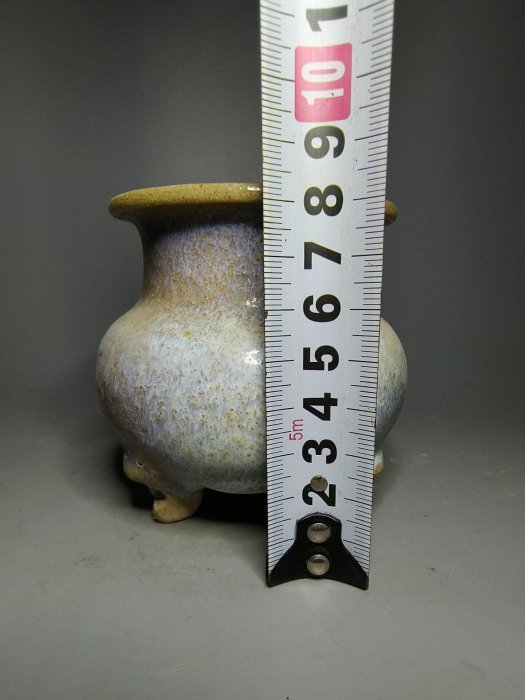 宋金鈞窯三足香爐宋代瓷器古玩瓷器高器釉水肥厚溫潤釉質細膩非常難得
