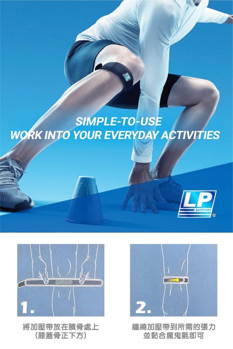 【曼森體育】LP SUPPORT 髕腱加壓帶 760R1 單入 髕骨加壓帶 左右通用 黑