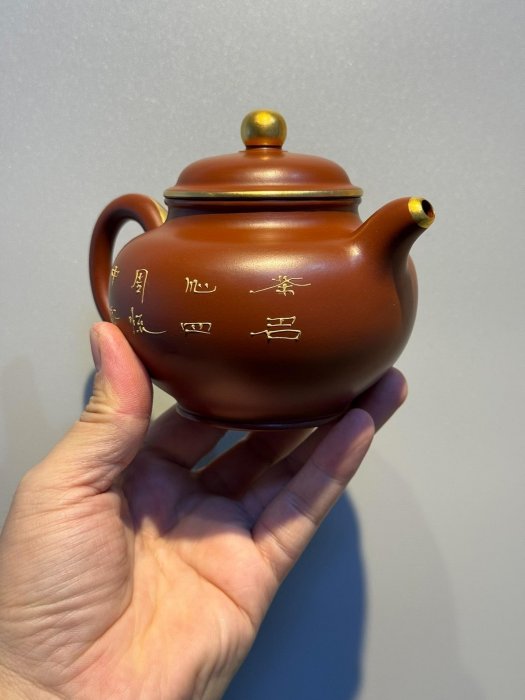 顧景舟掇只紫砂壺紅泥手工精雕花鳥原礦68料網孔九孔出水新藏家必備