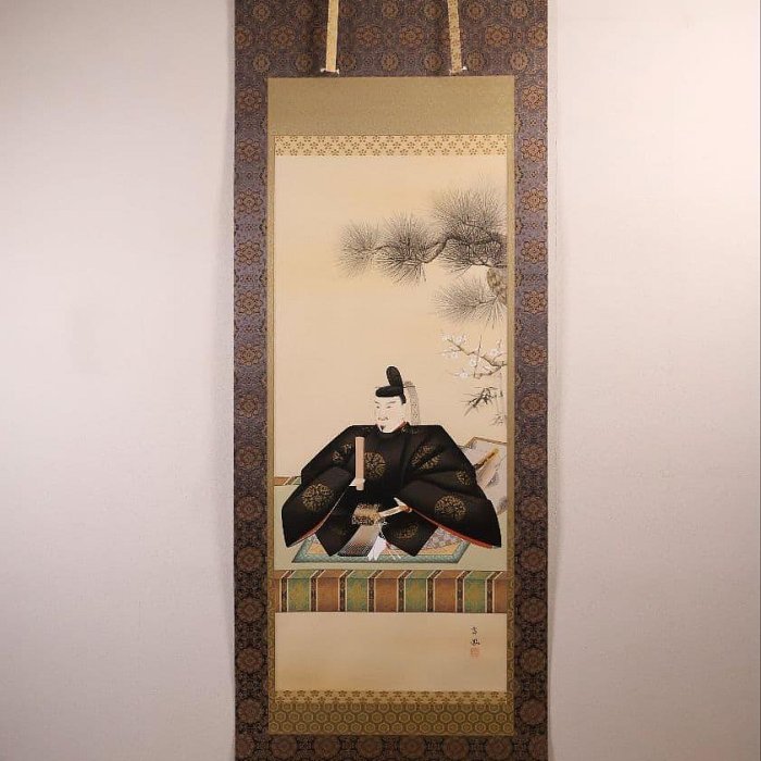 真作】日本画 井上富鳳 天神様 菅原道真公御像 絹本 掛軸 本金表装 CM286 菅原道真掛軸日本畫掛軸井上富鳳絹本天神樣| Yahoo拍賣