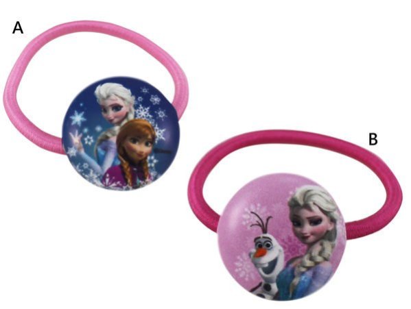 【卡漫迷】 冰雪奇緣 鈕釦造型 髮束 二選一 ㊣版 韓國製 兒童飾品 Frozen 艾莎安娜 Elsa 髮圈 髮飾