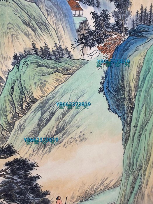 編號KAT一169精品四尺中堂畫張大千山水畫手繪之作實物攝—圖—物【藝海拾