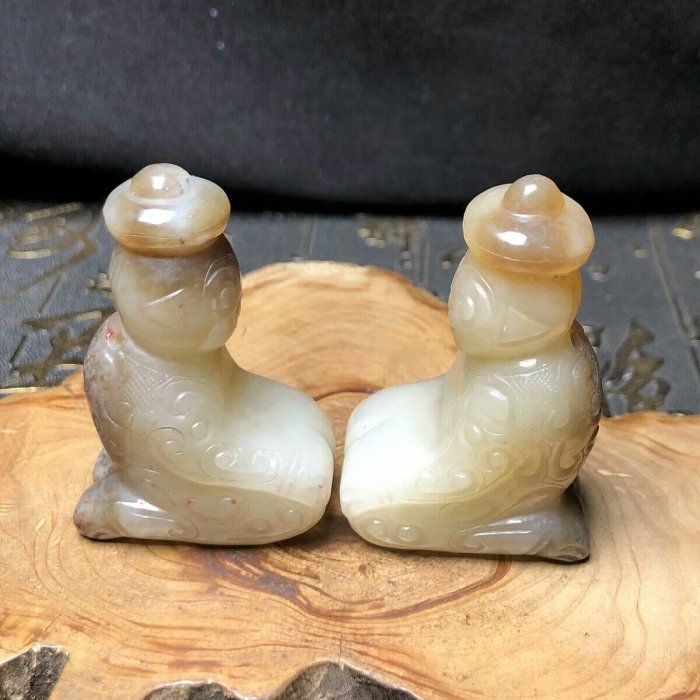 嚴選高古時期輝耀奪目的和田玉戰漢玉貴人雕像，典藏級藝術珍品適合收藏