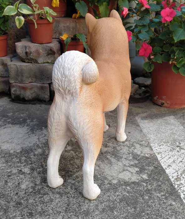 柴犬 陶器 加藤工芸 赤柴 豆柴 等身大 【美品】 柴犬の置物 加藤