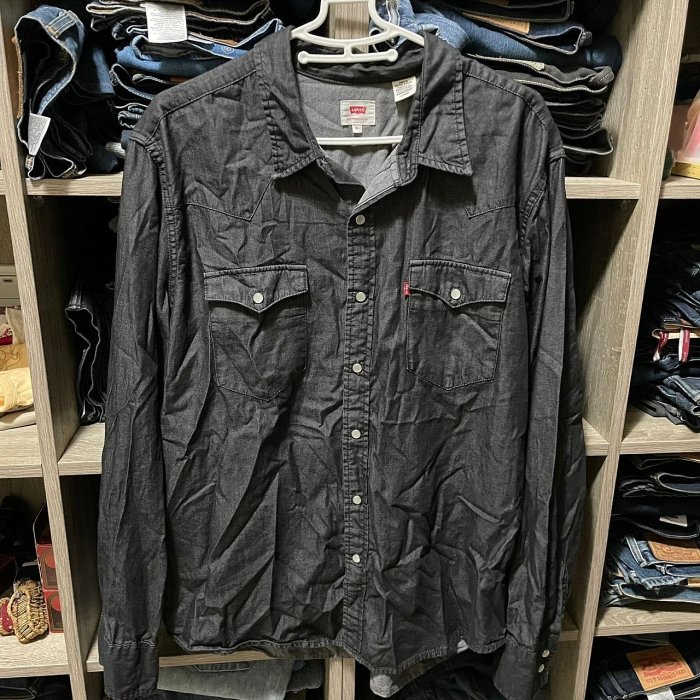 LevI's levis 66986-0109 壓釦黑色牛仔襯衫休閒襯衫工作襯衫 XL號 ( 牛仔外套夾克