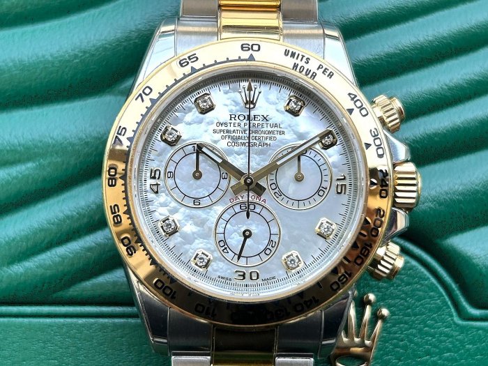 飛馬當舖 ROLEX 勞力士 2020新式保單 Daytona 116503NG 半金迪通拿 停產珍珠白母貝面盤 鑽石時標 自動上鍊 40mm 9成5新