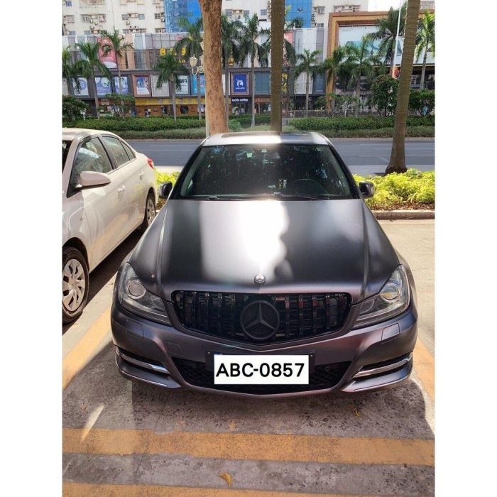 改裝賓士C43 C180 C200 C260 C300滿天星水箱護罩 GT水箱護罩 豎條水箱護罩