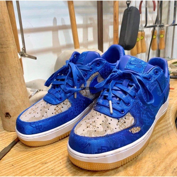 正品】CLOT x Nike Air Force 1 藍絲綢陳冠希CJ5290-400潮鞋| Yahoo拍賣