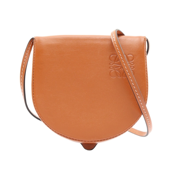 LOEWE 羅威 棕色牛皮 Heel Pouch Small 肩背包 【二手名牌BRAND OFF】