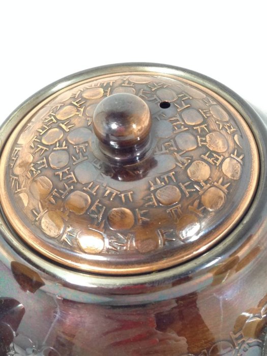 日本古漾】71703日本開新堂銅製茶器茶壺+建水+茶托5客使用品起標價