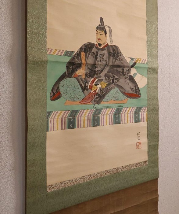 掛軸　菅公像 Yahoo拍賣 菅原道真掛軸天神掛軸絹本菅公御像| 書
