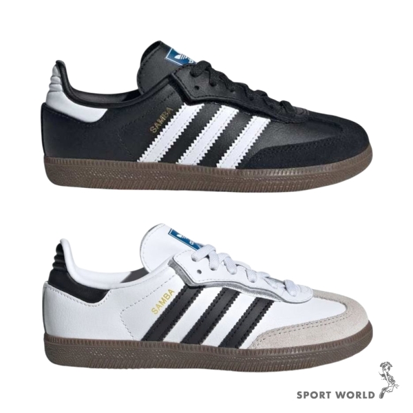 Adidas 休閒鞋 中童鞋 魔鬼氈 Samba OG CF EL C 黑/白【運動世界】JQ6390/JQ6391
