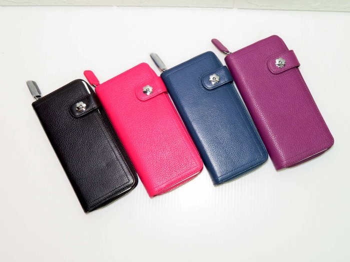 BONNIE 小花磁釦五金 多卡夾格層 拉鍊長夾