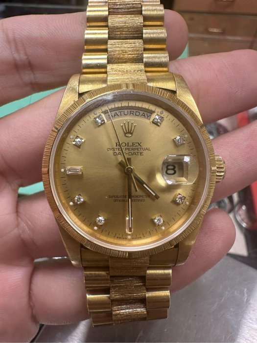 藏家已交流Rolex 18248 樹皮紋 有保單 全原裝 長T鑽 18238 18038 18078 1803