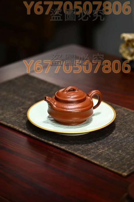 可議價雙線竹鼓/罡心齋唐珊作品/容量230cc/家藏朱泥紫砂茶具收藏【二手