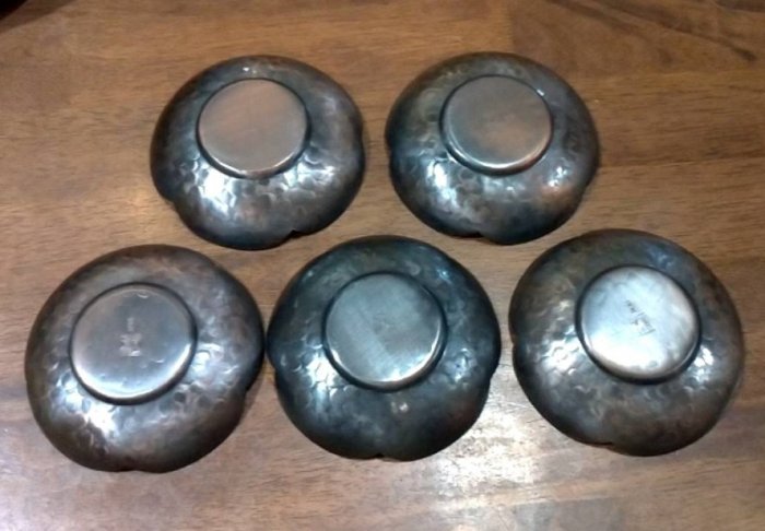 茶太初] 日本玉川堂系福壽堂錘起銅器銅製茶托5個一組共箱| Yahoo拍賣