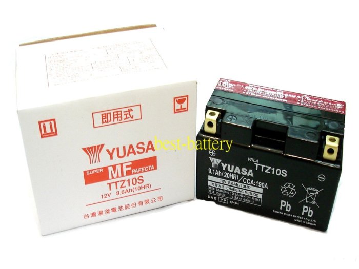頂好電池-台中 台灣湯淺 YUASA TTZ10S 免保養機車電池 YTX7A加強 R1 Z GP125 勁豪