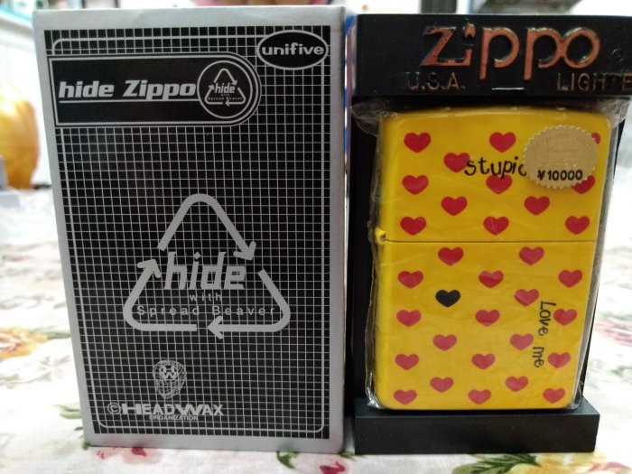 小物 hide x ZIPPO 初版2002~2003年x japan hide zippo稀有絕版品難入手皆未使用品