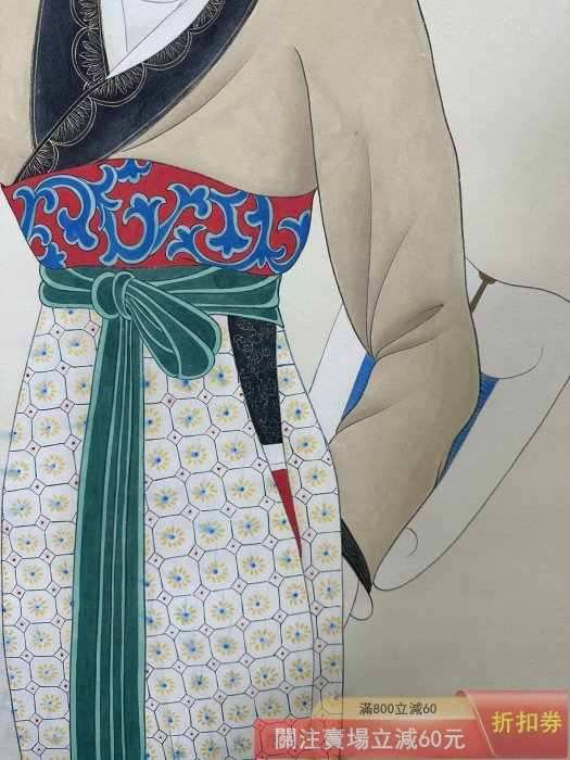 張大千】仕女四尺中堂純手繪作品裝裱尺寸:202*78cm左右畫芯尺寸:130