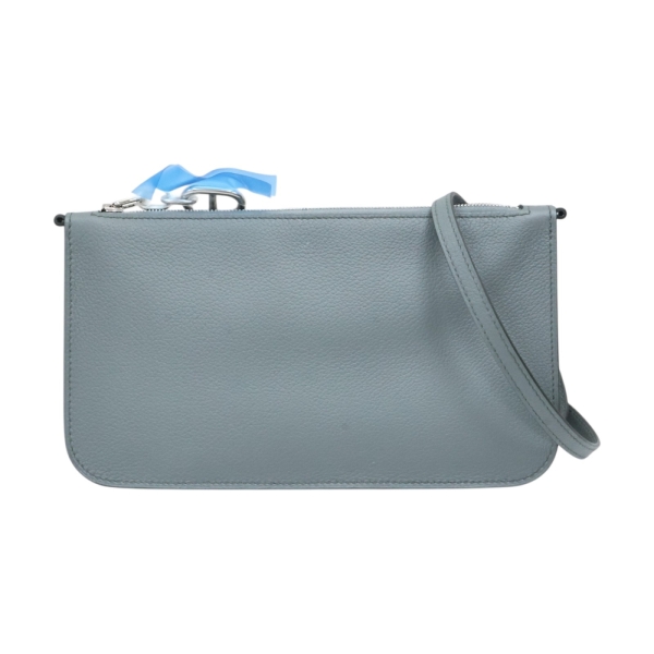 HERMES 愛馬仕 亞麻藍 Evercolor牛皮 Zipengo Chaine d Ancre To Go Pouch 手拿包 【二手名牌BRAND OFF】