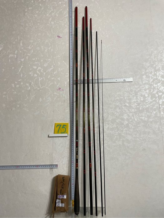 采潔 日本二手外匯釣具  古董級 GAMAKATSU 龍鳳尾 並繼竿 18尺手竿 溪釣竿 池釣竿 手釣竿 鯽魚竿C75
