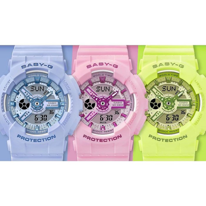 CASIO 卡西歐 BABY-G 鮮豔時尚粉紅色 43.4 mm(BA-110YK-4A)