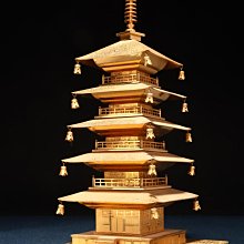8/24結標日本鍍金五重塔開運置物ADH0704 -置物干支獸首面具風鈴根雕