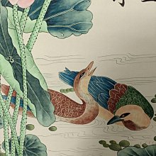 趙佶】荷花鴛鴦，三尺中堂畫帶信封，尺寸:77*175cm，畫芯尺寸:58*106cm