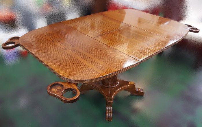 台中二手家具館~宏品二手家具家電 E102309*柚木色蝴蝶餐桌 桌椅*2手桌椅拍賣 會議桌椅 戶外休閒桌椅 課桌椅