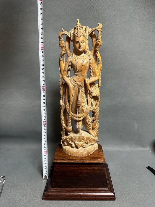 印度白檀木雕弁財天觀音佛教美術佛像古董木像木製佛教| Yahoo拍賣