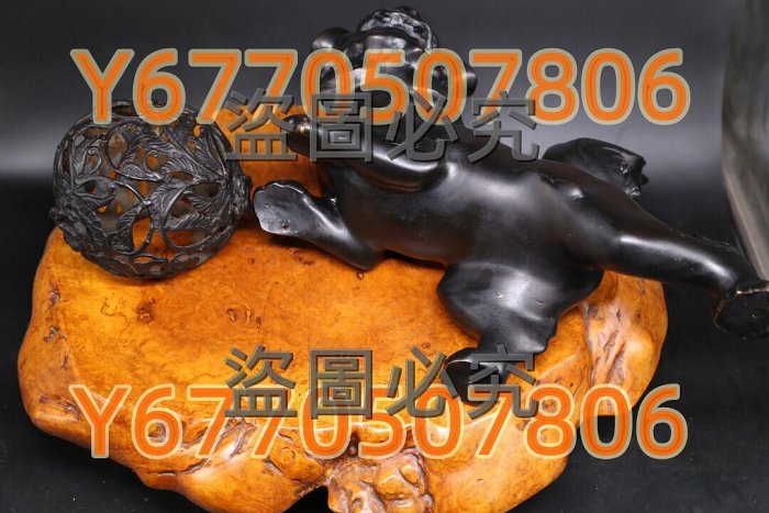 日本古董銅獅子擺件唐獅置物大型鑄銅獅子雕塑日本古美術作品唐銅制《玉