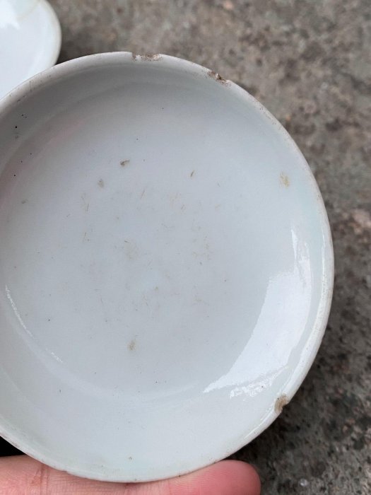 清代康熙青花茶杯蓋老瓷器白頭富貴詩文青花浙料花鳥畫工條件如圖畫風