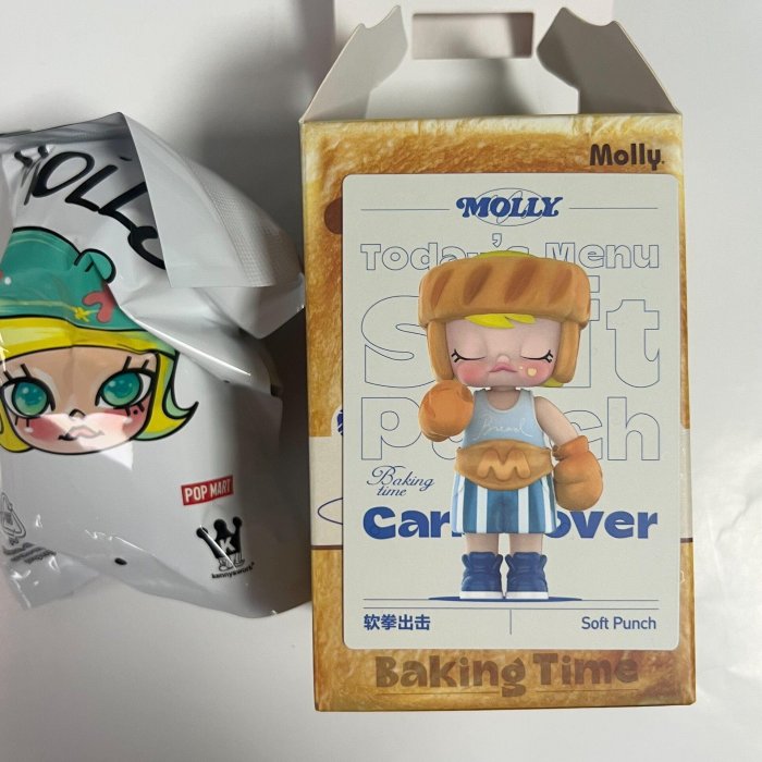 泡泡瑪特MOLLY面包腦袋系列 軟拳擊款，拆盒未拆袋，卡盒齊全，正品購入-135622