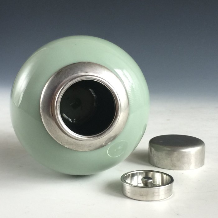 松果坊】 日本煎茶道具青磁錫口錫蓋茶心壺茶入茶葉罐s264b | Yahoo拍賣