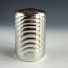 松果坊】日本金工『本錫乾茂號造』螺紋錫罐錫茶入錫茶葉罐日本