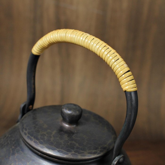 桑園の】一元起標~日本頂級工藝精穗堂紫金銅錘起銅器提樑壺