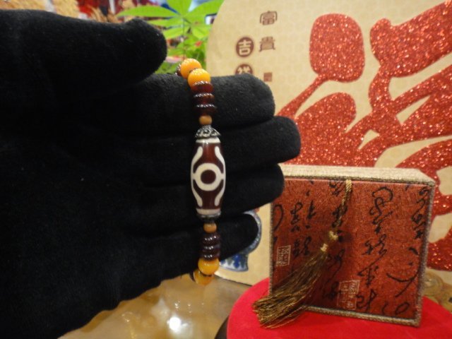 【高級天珠/高級ジービーズ】福壽天珠 《藏珠家天珠》延年益壽 增福增壽之表徵 福壽天珠項鍊