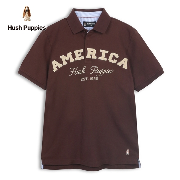Hush Puppies POLO衫 男裝立體毛巾繡英文POLO衫
