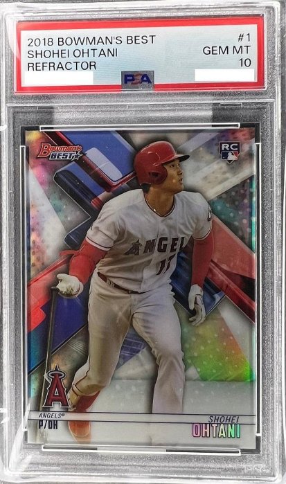 大谷翔平 bowman rc 99シリ psa8 2018 topps topps 2018 BOWMAN 大谷翔平 99シリRCカード PSA9 - メルカリ