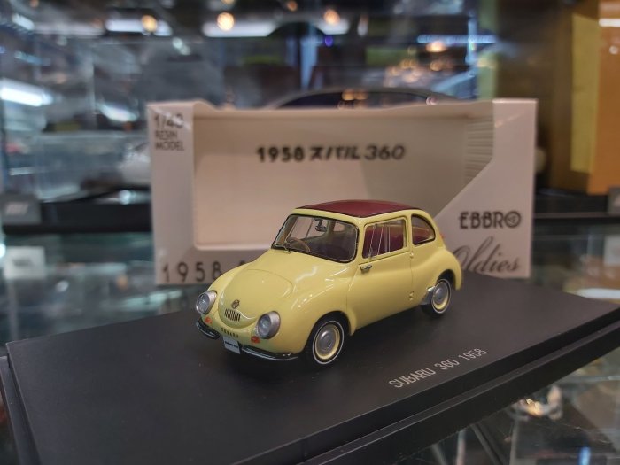 1円〜 エブロ 1/43 スバル360カスタム 1963 ブルー、スバル360 1963