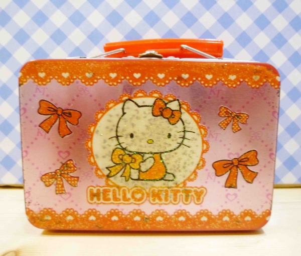 【震撼精品百貨】Hello Kitty 凱蒂貓~HELO KITTY鐵盒-手提鐵盒-粉蝴蝶結