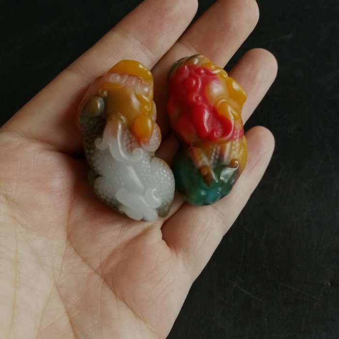 輝之友新疆和田玉七彩玉貔貅吊墜外蒙料七彩瑪瑙掛件玉石貔貅| Yahoo拍賣