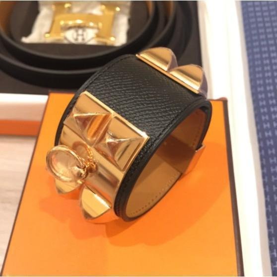 精選二手Hermes 愛馬仕 CDC 黑Epsom 玫瑰金 手環